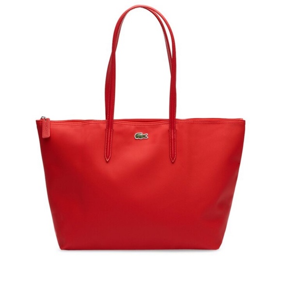 Lacoste Red Solid Tote Bag - Picture 3 of 16